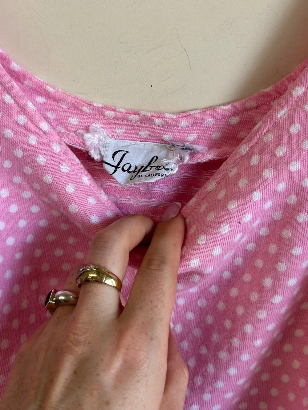 Vintage 60s pink polkadot matching set